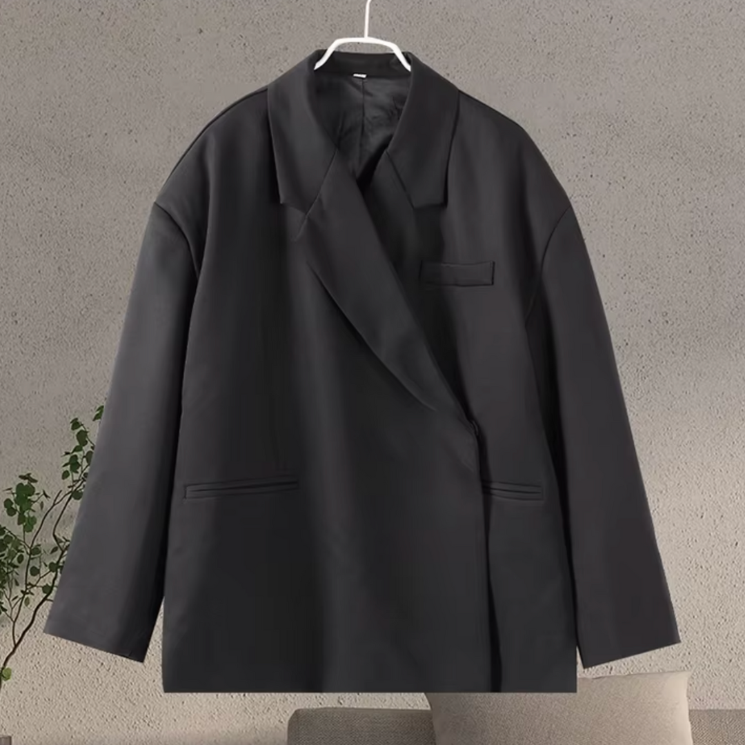 Oversized chique dames blazer met lange mouwen en knoopsluiting