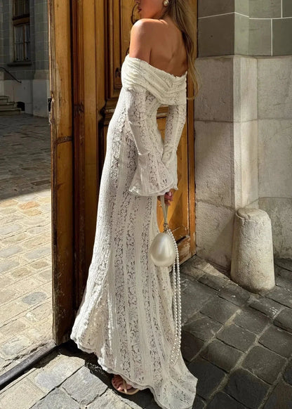 Jayda | Luxe Kant Maxi-jurk met Off-Shoulder Design