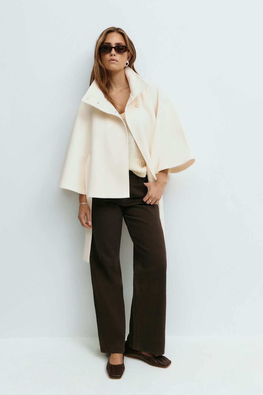 Chique Oversized Dames Mantel Jas met Ceintuur