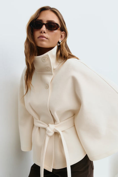Chique Oversized Dames Mantel Jas met Ceintuur