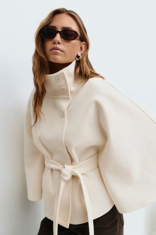 Chique Oversized Dames Mantel Jas met Ceintuur