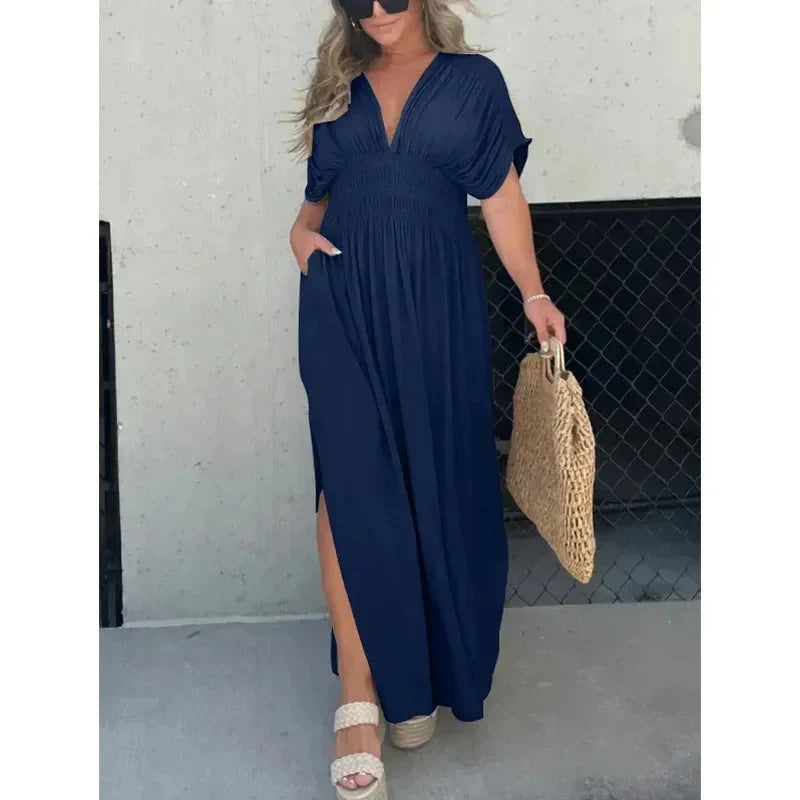 Shina | V-Neck Maxi Jurk