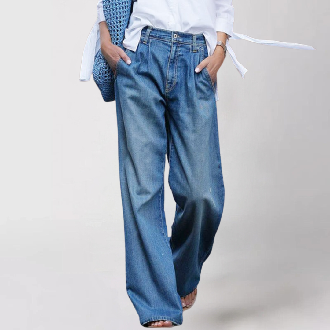Trendy Comfortabele Dames Jeans met Wijde Pijpen