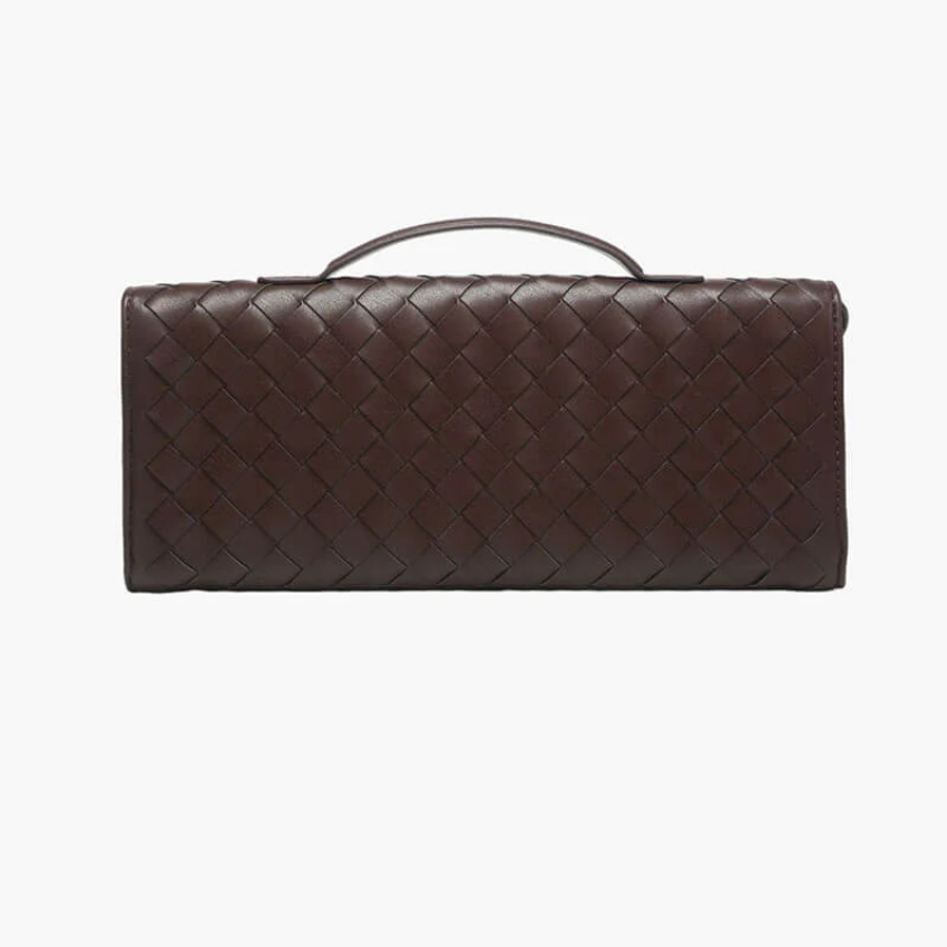 Tanyah | Elegant Brown Woven Clutch