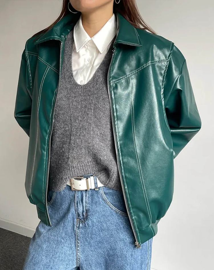 Charlot | Oversized Jack met Rits en Elegante Look