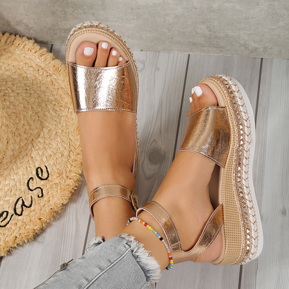 Romy | Elegante Plateau sandalen met Enkelbandje
