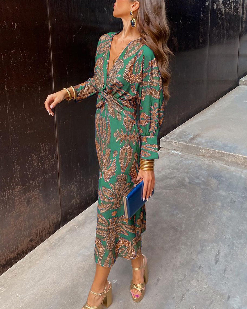 Catrina | Bohemian Midi Jurk met Print