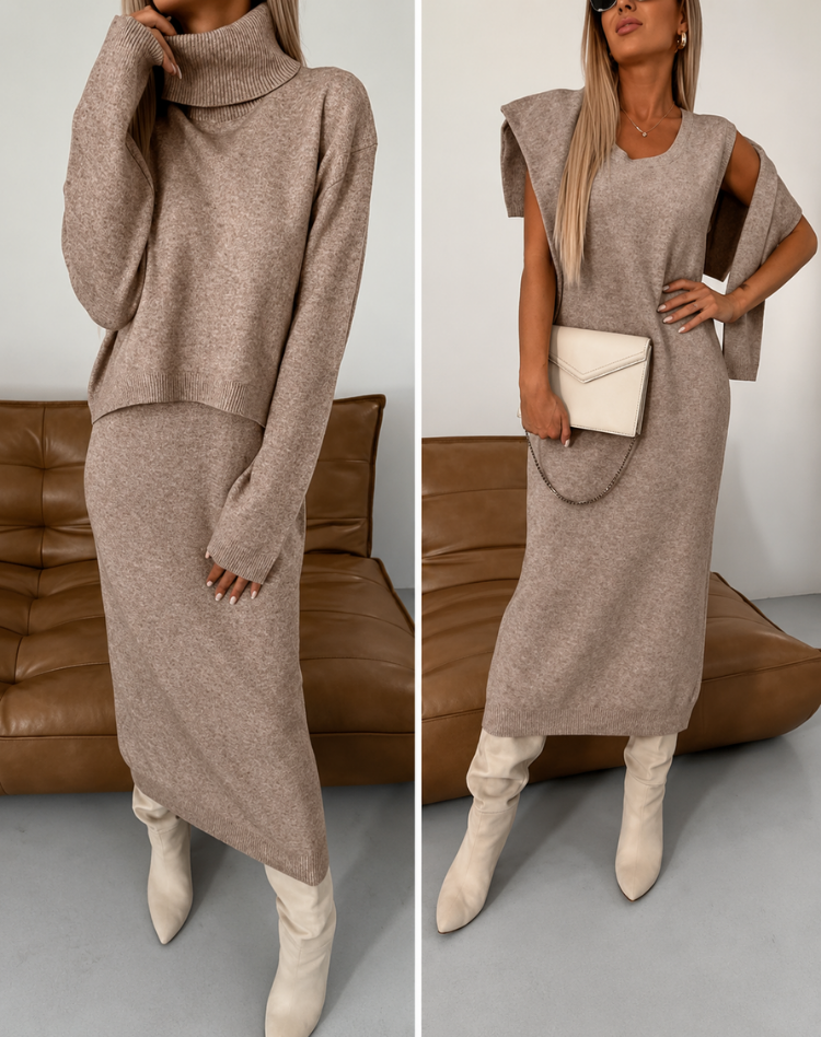 Anouk | Knitted Turtleneck Dress