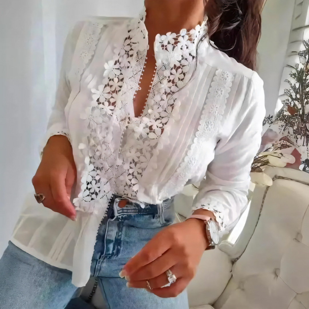 Kinslee | Bloemen Borduursel Blouse
