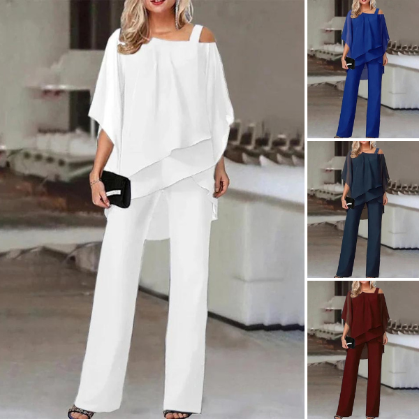 Rianne | Ensemble deux pièces en chiffon épaules dénudées