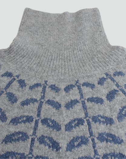 Pull col roulé chaud tricoté pour femmes à manches longues