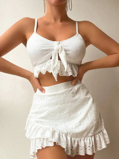 Bonafila | Zomerse Set met Broderie en Ruches