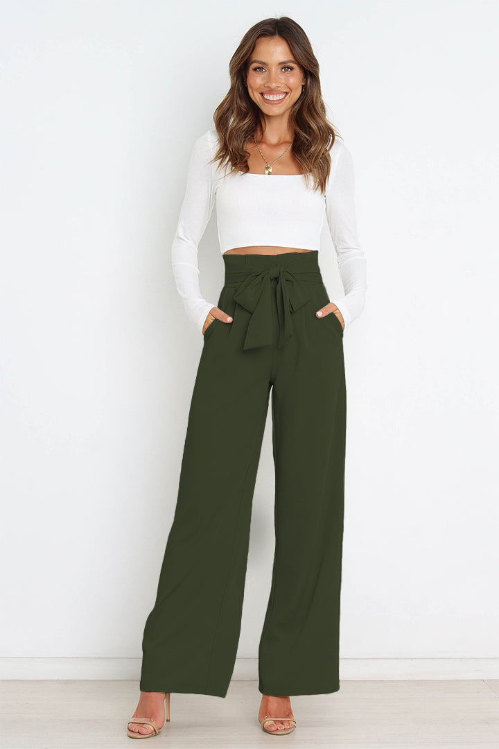 Fenna | High Waist Paperbag Pants with Bow Detail