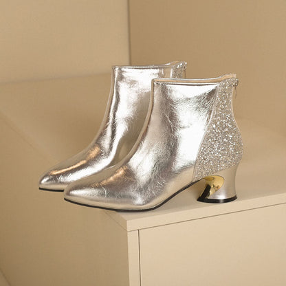 Sky | Zilveren Metallic Enkellaarsjes