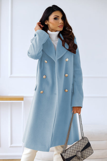 Elegante Chique Getailleerde Dames Wollen Jas met Knopen