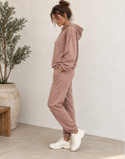 Luxe Dames Tracksuit Set met Hoodie en High Waist Broek