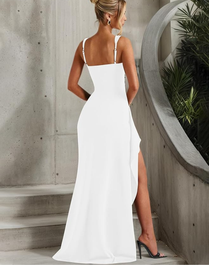 Elegant Refined Ladies Evening Dress with Split