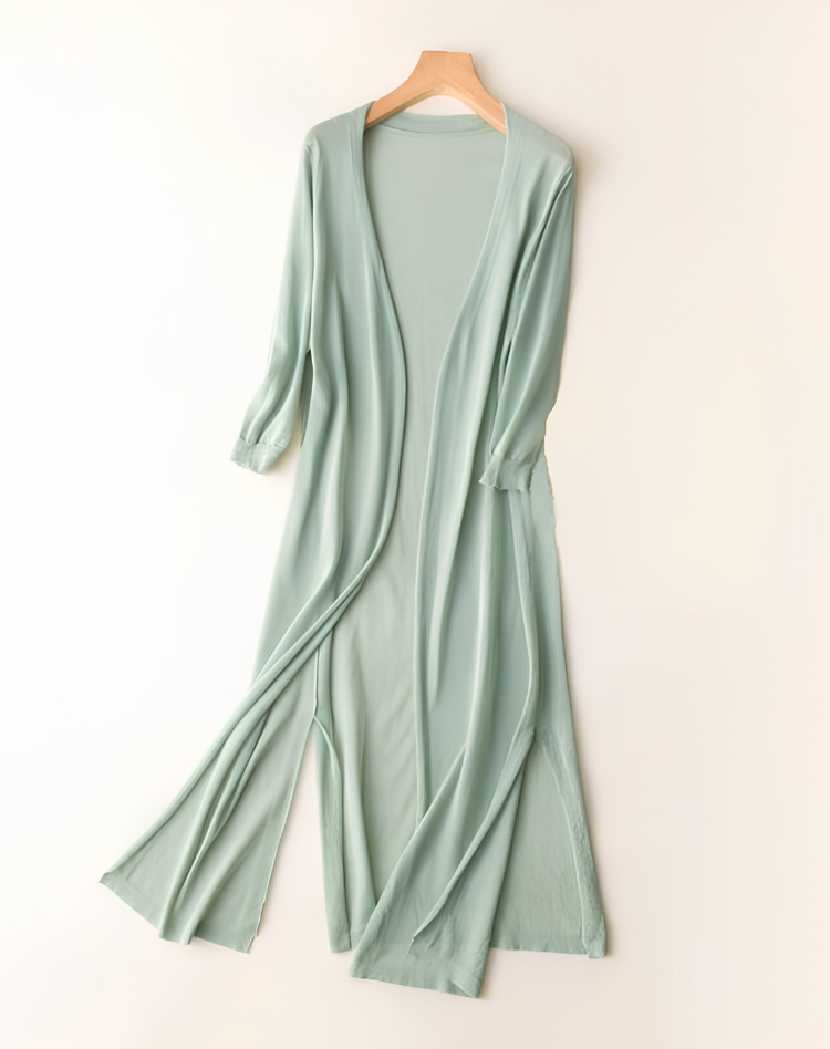 Lange Zachte Dames Cardigan met Open Voorkant