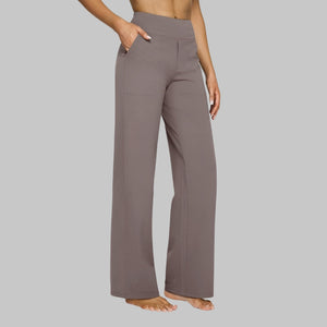 Pantalon large confortable pour femmes avec taille haute et poches