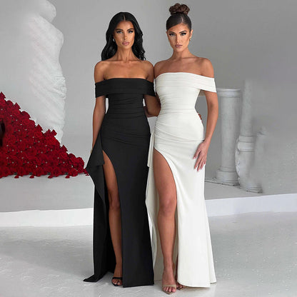 Genny | Off-Shoulder Slit Maxi Dress