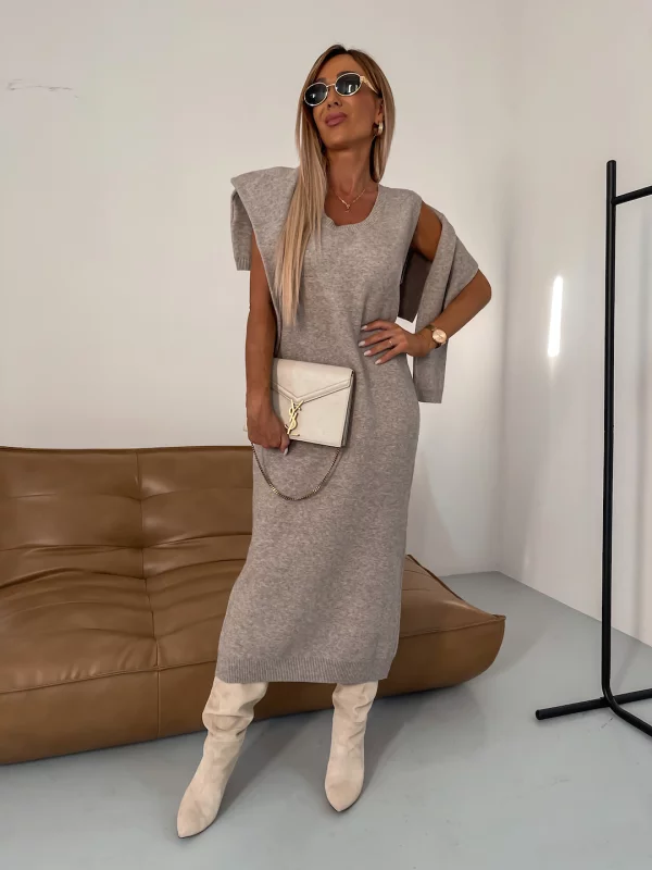 Elegante Comfortabele Gebreide Dames Set met Coltrui