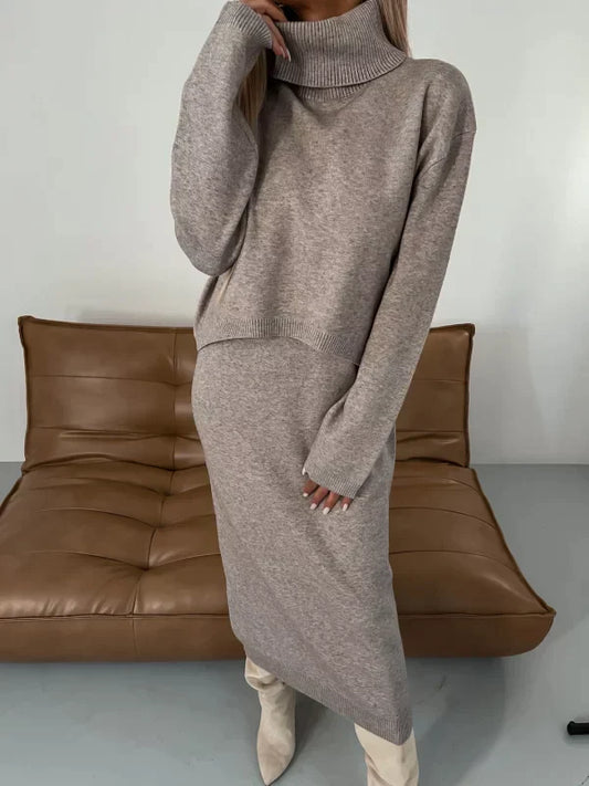 Anouk | Robe à col roulé tricotée