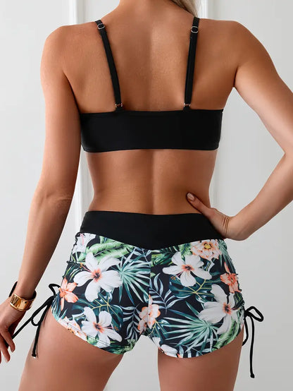 Fionn | Floral High-Waisted Bikini Set