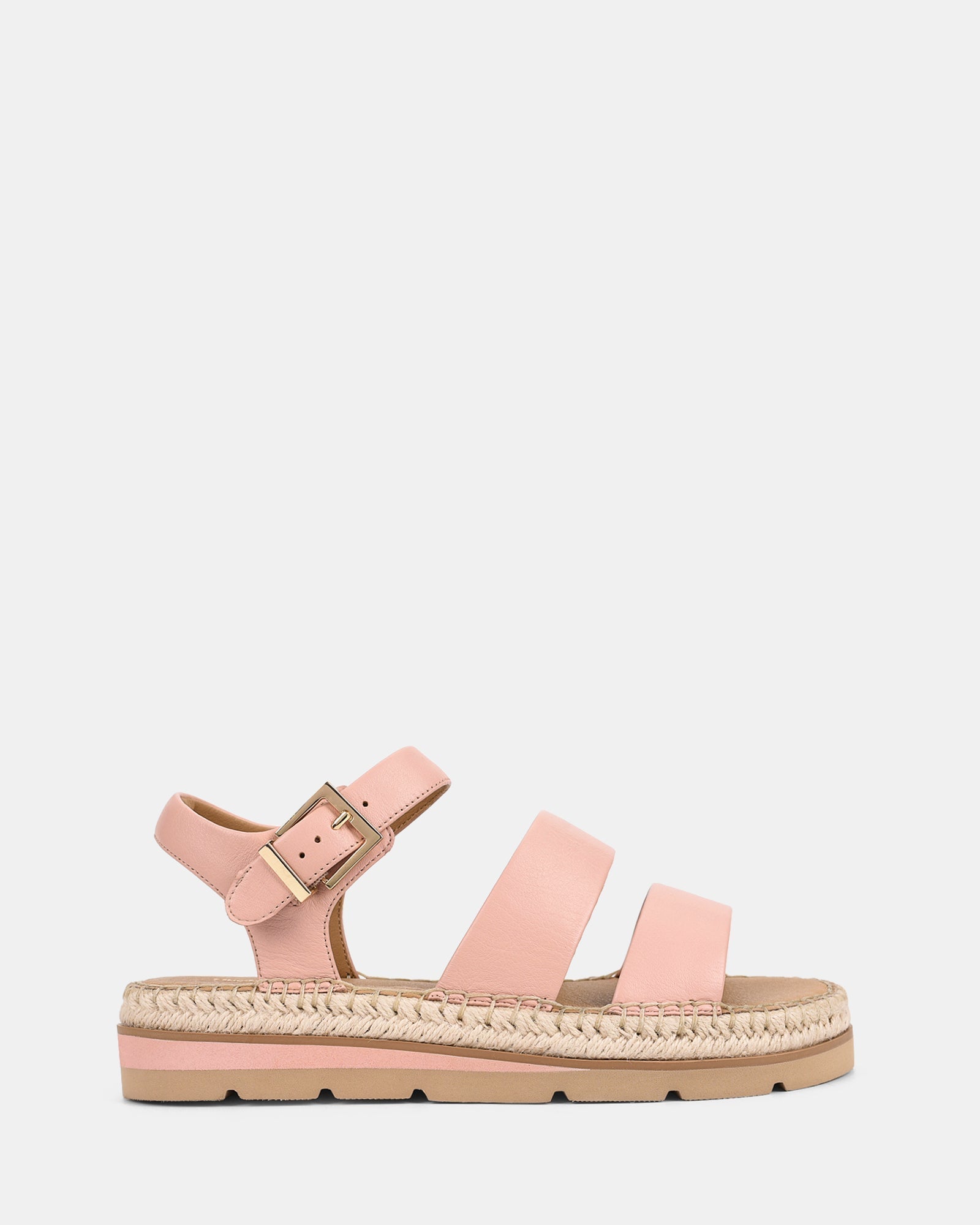 Sandales Roses d'Été pour Femmes avec Larges Brides et Semelle Espadrille