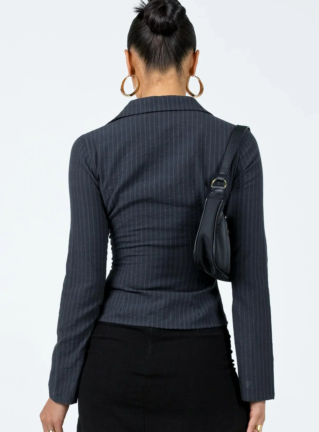 Trendy Women's Blouse with Wide Long Sleeves and Stripes