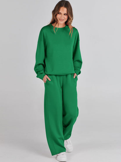 Ensemble Loungewear Confortable pour Femmes avec Pull et Pantalon Large