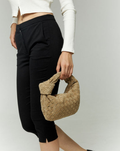 Therese | Woven Beige Leather Handbag
