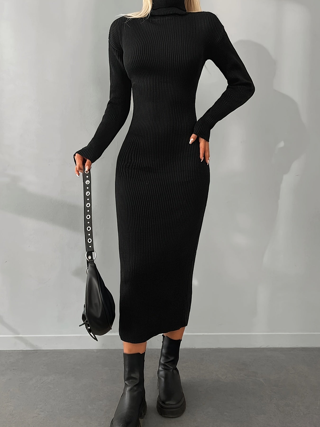 Dariana | Ribbed Turtleneck Dress