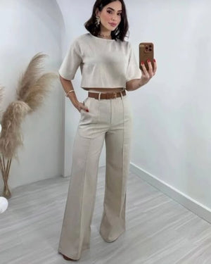 Pauline | Casual Two-piece Set with Flared Pants
