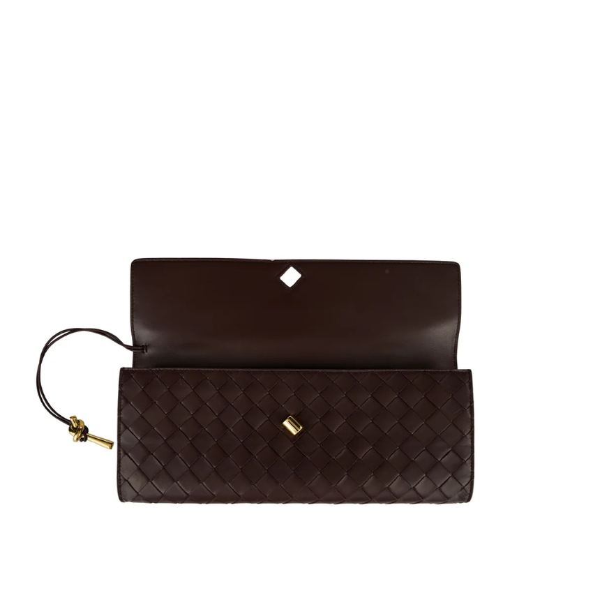 Tanyah | Elegant Brown Woven Clutch