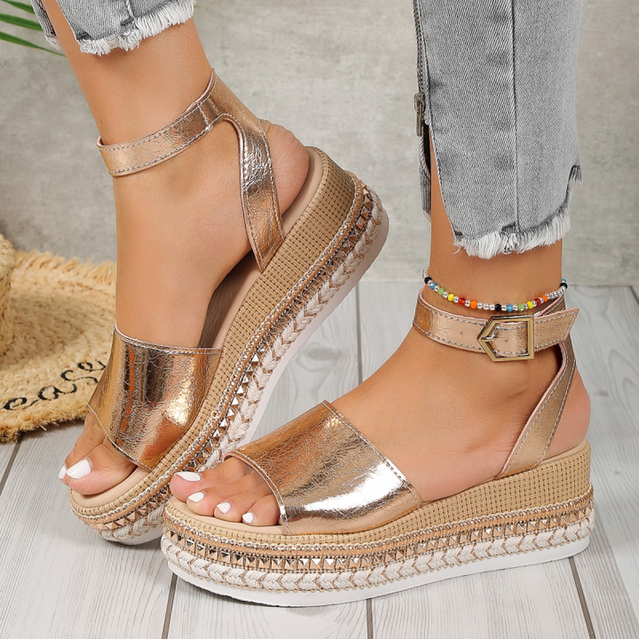 Romy | Elegante Plateau sandalen met Enkelbandje
