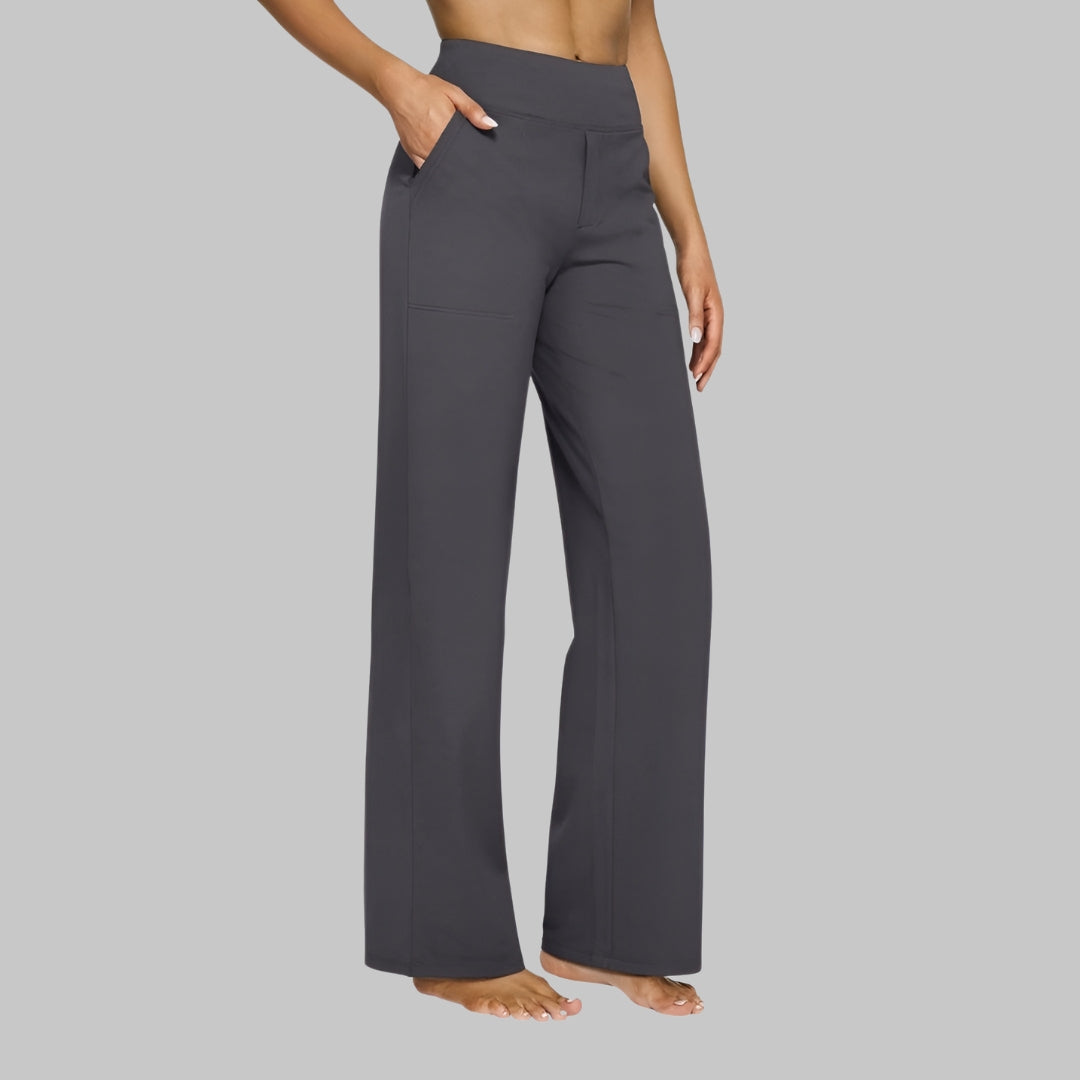 Comfortabele Wijde Broek Dames met Hoge Taille en Zakken