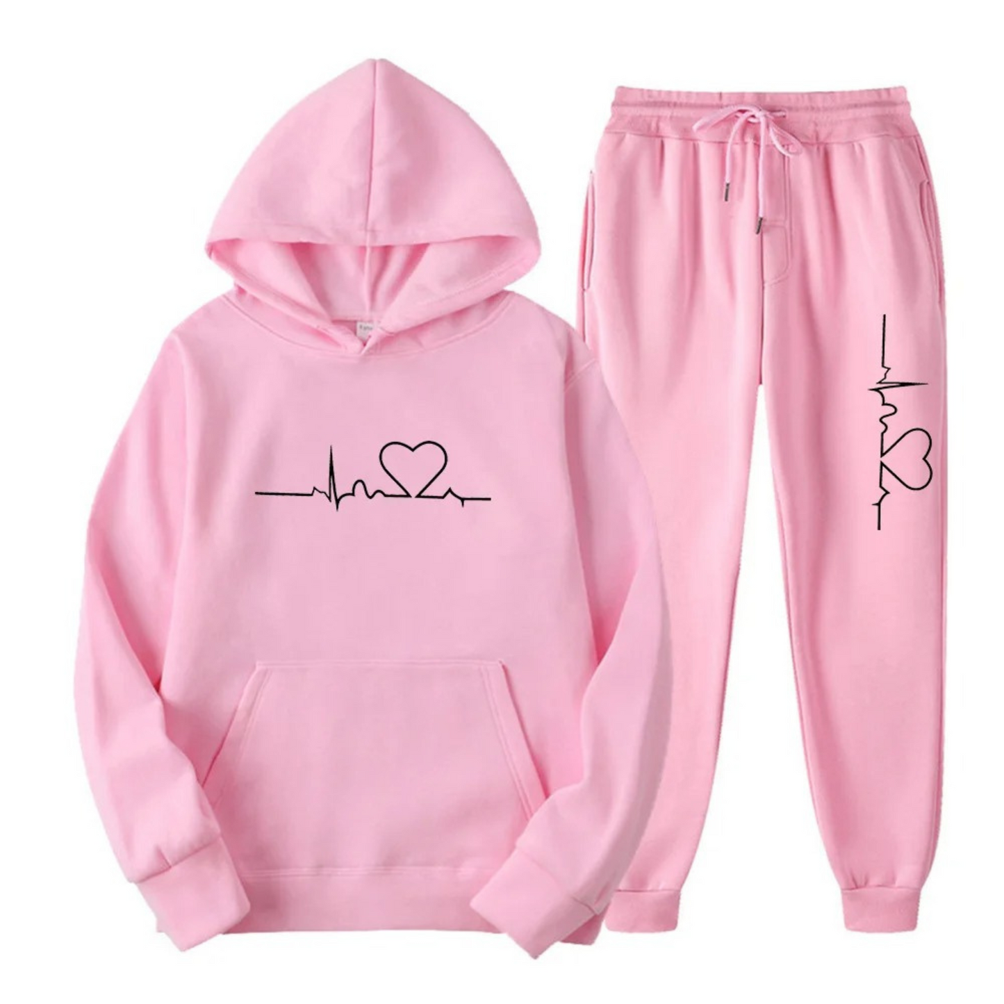 Comfortabele Dames Hoodie Trainingspak Set met Print