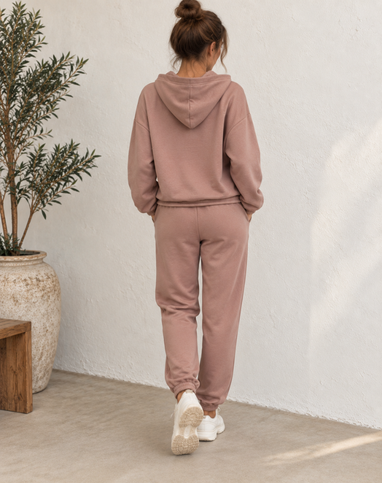 Luxe Dames Tracksuit Set met Hoodie en High Waist Broek