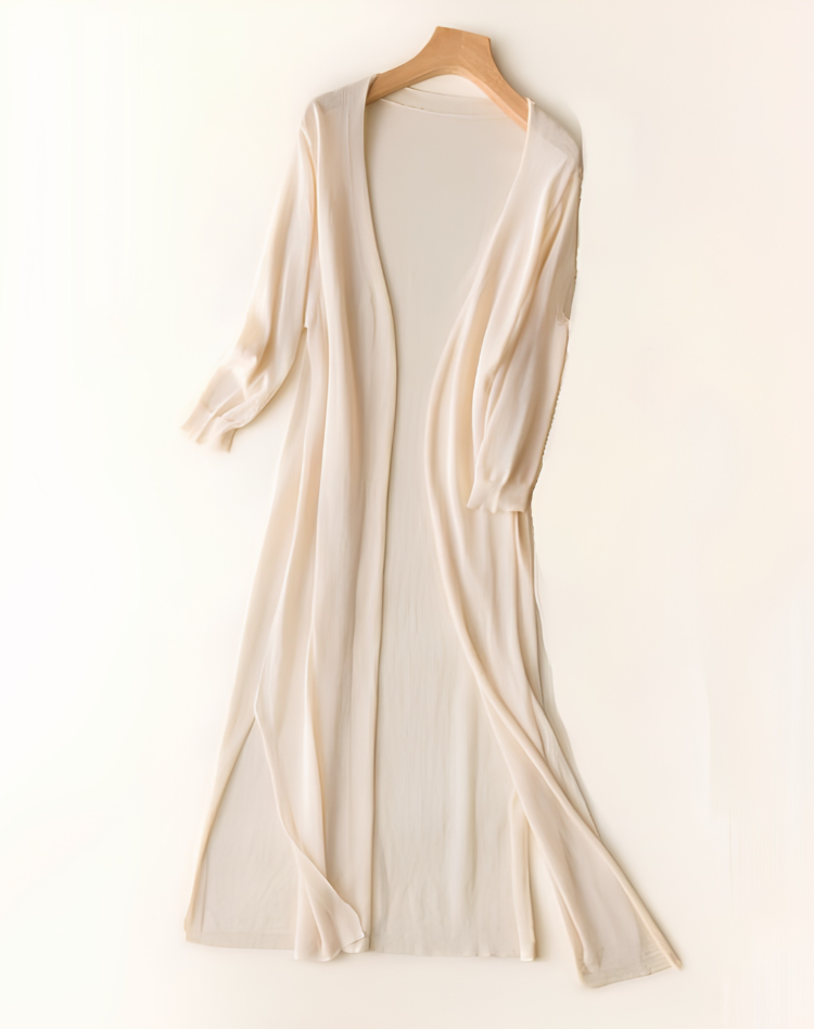 Lange Zachte Dames Cardigan met Open Voorkant