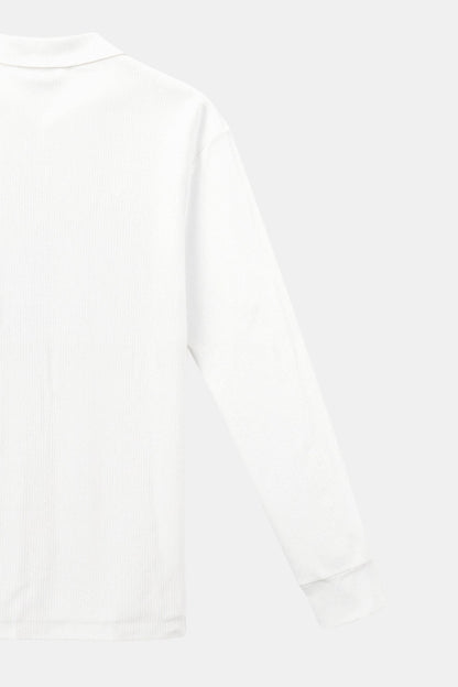 Elegante Stijlvolle Polo Met Lange Mouwen en V-hals