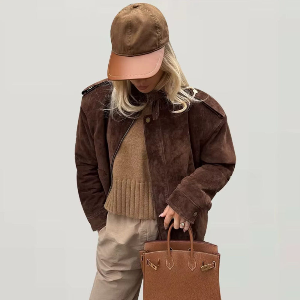 Shaheeda | Oversized Suede Jacket