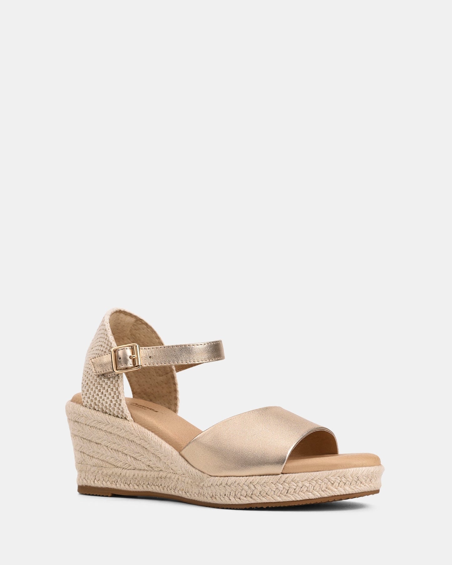 Sandales à Compensé Dorées de Luxe pour Femmes avec Fermeture à Boucle