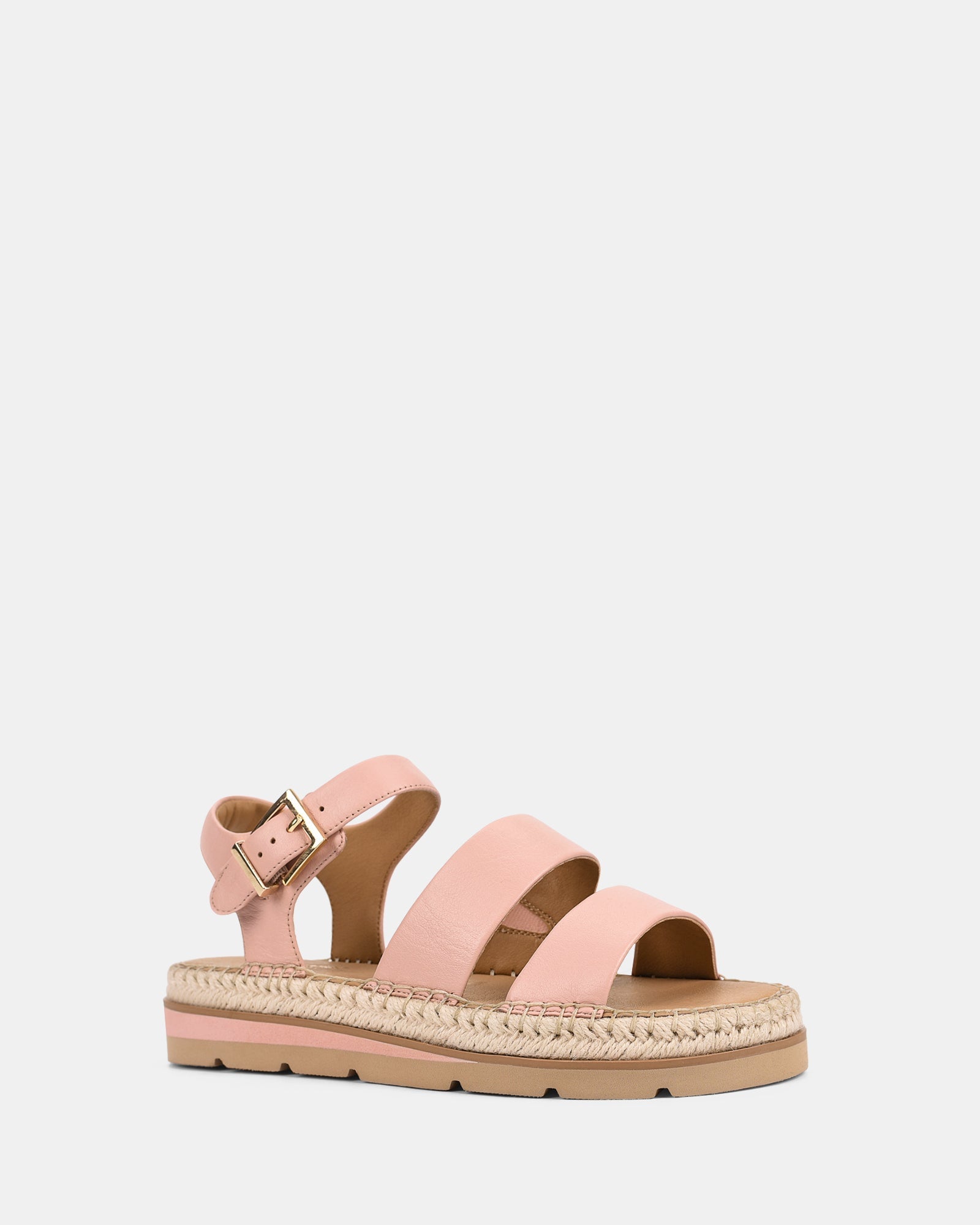 Zomerse Dames Roze Sandalen met Brede Bandjes en Espadrille Zool