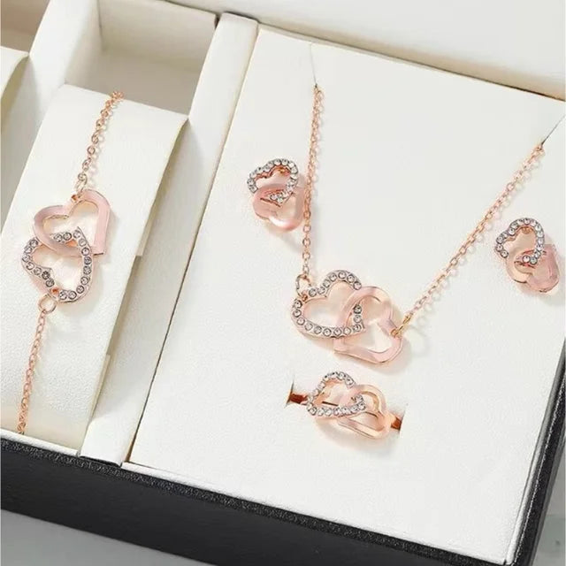 Silke | Hartvormige Sieradenset met Strass