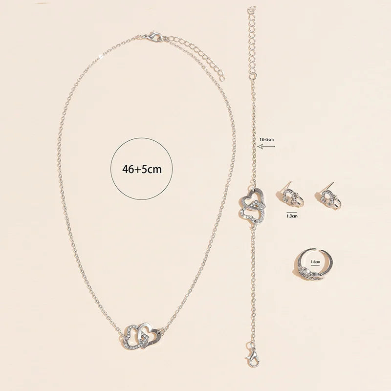 Silke | Hartvormige Sieradenset met Strass