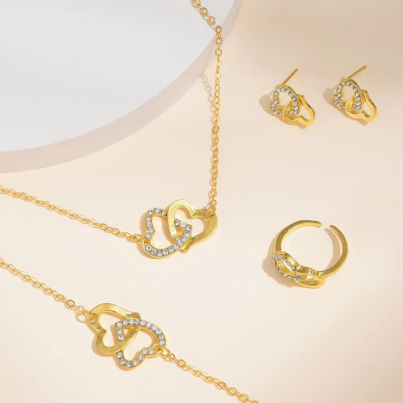 Silke | Hartvormige Sieradenset met Strass