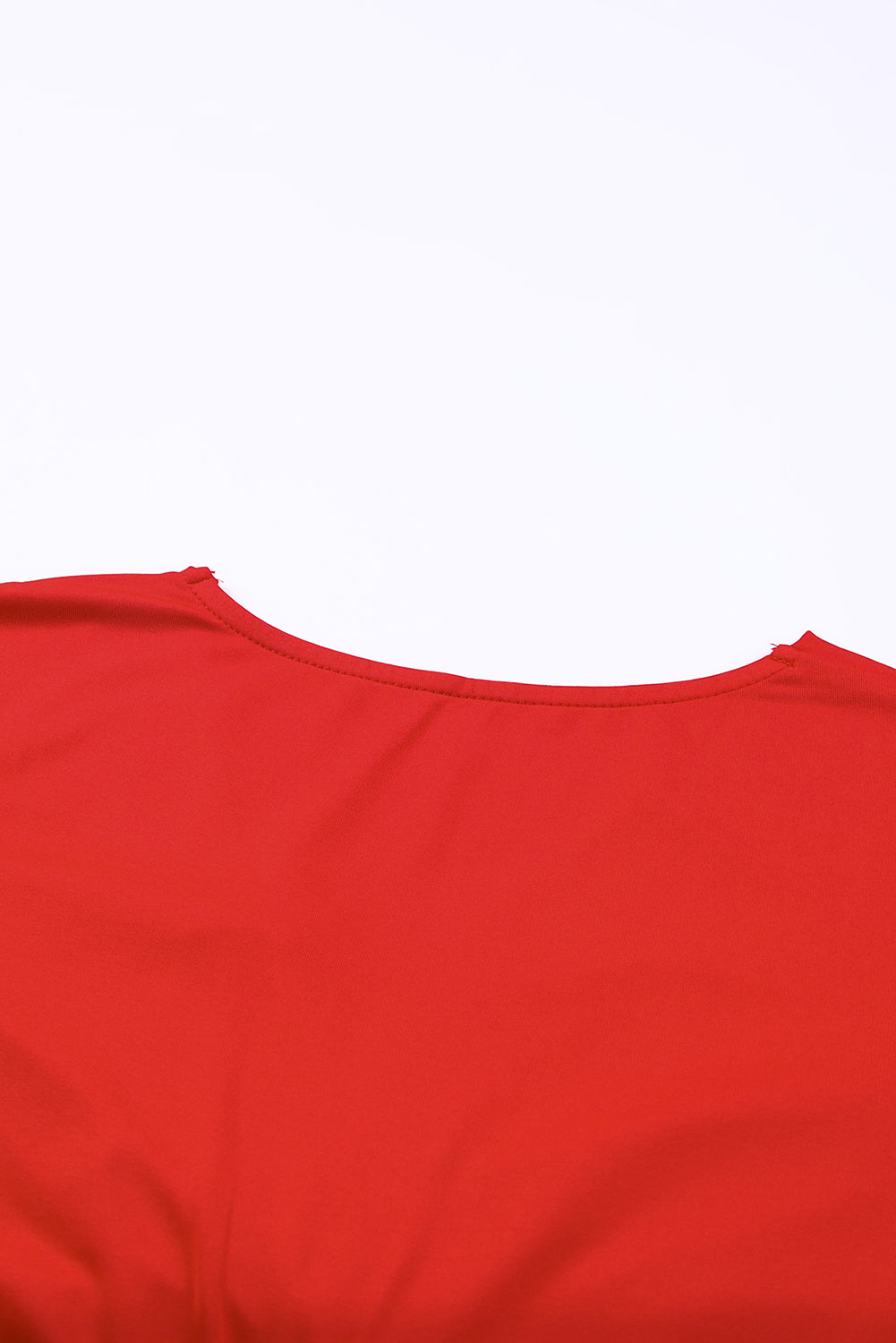 Rood Midi Jurk voor Dames met Lange Mouwen en V-hals