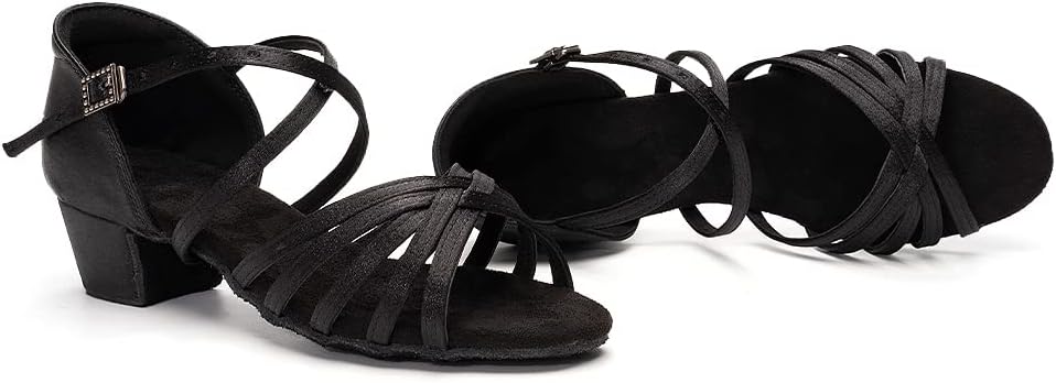 Zwarte Dames Elegante Sandalen Met Blokhak En Enkelband