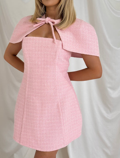 Martini | Elegante Bouclé Mini Dress met Cape Detail