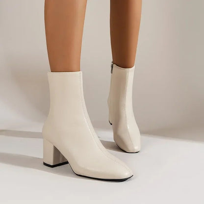 Elegante Comfortabele Dames Enkellaarsjes met Hak